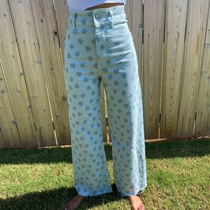 Floral Marine Straight Jeans